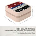 thumbnail image 2 of PRATYUS Flag Stars Precisionism PU Leather Jewelry Box for Necklaces Rings Earrings Pink, 2 of 5
