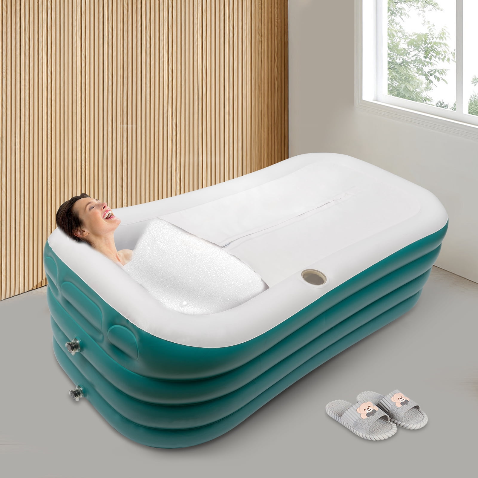 Dwellnix Eco-Friendly Inflatable Bathtub, Easy to Set Up, Heat Preservation, and Privacy Zipper, Perfect for Home Spa and Relaxation