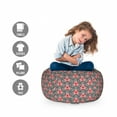 thumbnail image 2 of Geometric Circle Storage Toy Bag Chair, Interlace Spiral Labyrinth Blind Oval Linked Mosaic Image Print, Stuffed Animal Organizer Washable Bag, Large Size, Red Black, by Ambesonne, 2 of 3