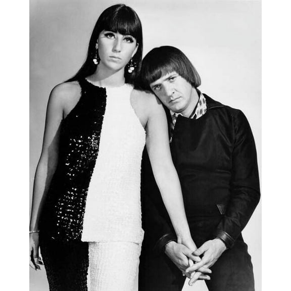 Sonny and Cher lovely young pose holding hands 1960's 24x30 Poster