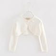 thumbnail image 3 of Usaibhir Toddler Girls Cardigan Sweater Bolero Shrug Baby Kids Long Sleeve Cropped Dress Up Button Closure Jacket Tops 1-8T, 3 of 4