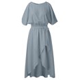 thumbnail image 3 of B91xZ Robe Sans Manches pour Femmes Décontractée Ample Longue Robe Fendue Maxi Été Plage, Gris TTG, 3 of 5