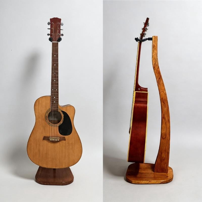 CEORPER Solid Wood Guitar Floor Stand Easy Assemble Wood Guitar Holder For Secure