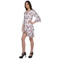 thumbnail image 2 of Moomaya Printed Short Ruffle Style Crossover Robe Bridesmaid Getting Ready Shirt, 2 of 5