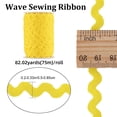 thumbnail image 2 of 1 Set Wave Bending Fringe Trim Sewing Ribbon for Cloth Dress DIY Making Decorate Yellow 1/4 inch~3/8 inch(5~8.5mm) about 22~25m/pc, 2 of 6