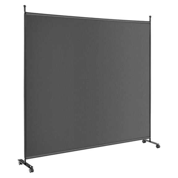 NALYL Room Divider Large Single Panel, 73''W x 73''H Privacy Screen with Lockable Wheels, Rolling Room Divider Panel for Home Office Studio, Partition Fabric Wall Divider for Room Separation, Gray