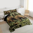 thumbnail image 3 of Homewish Safari Bear Queen Comforter Set,Tropical Plam Leaf Bedding Sets,Green Brown Bedding Comforter Set For Boys Teens,Super Cozy Room Decor Reversible,3 Pieces, 3 of 8
