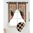 thumbnail image 2 of Swag Curtains, Coffee Time Coffee Cup Vintage Plaid Rod Pocket Kitchen Curtains Valances Tier Curtains Swag Valance Curtains for Bedroom Living Room 36" x 45", 2 Panels, 2 of 6