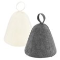 thumbnail image 1 of Uxcell 2-Pack Gorro de Sauna para Mujeres y Hombres, Gorro de Sauna de Lana Vaporarium Suave Duradero Cómodo Transpirable para Spa [Blanco, Gris], 1 of 7