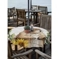 thumbnail image 2 of Outdoor Tablecloths with Umbrella Hole & Zipper, Groundhog Day Round Tablecloth 54 Inch, Sunflower Spring Floral Botanical Vintage Waterproof Table Cloth, Patio/Pool/Picnic Table Covers, 2 of 8