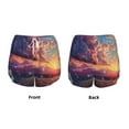 thumbnail image 3 of Balery Dreamy Dandelion Sunset Pantalones cortos deportivos para mujer con forro y dos bolsillos, elásticos, para entrenamiento, gimnasio, yoga-Small, 3 of 7