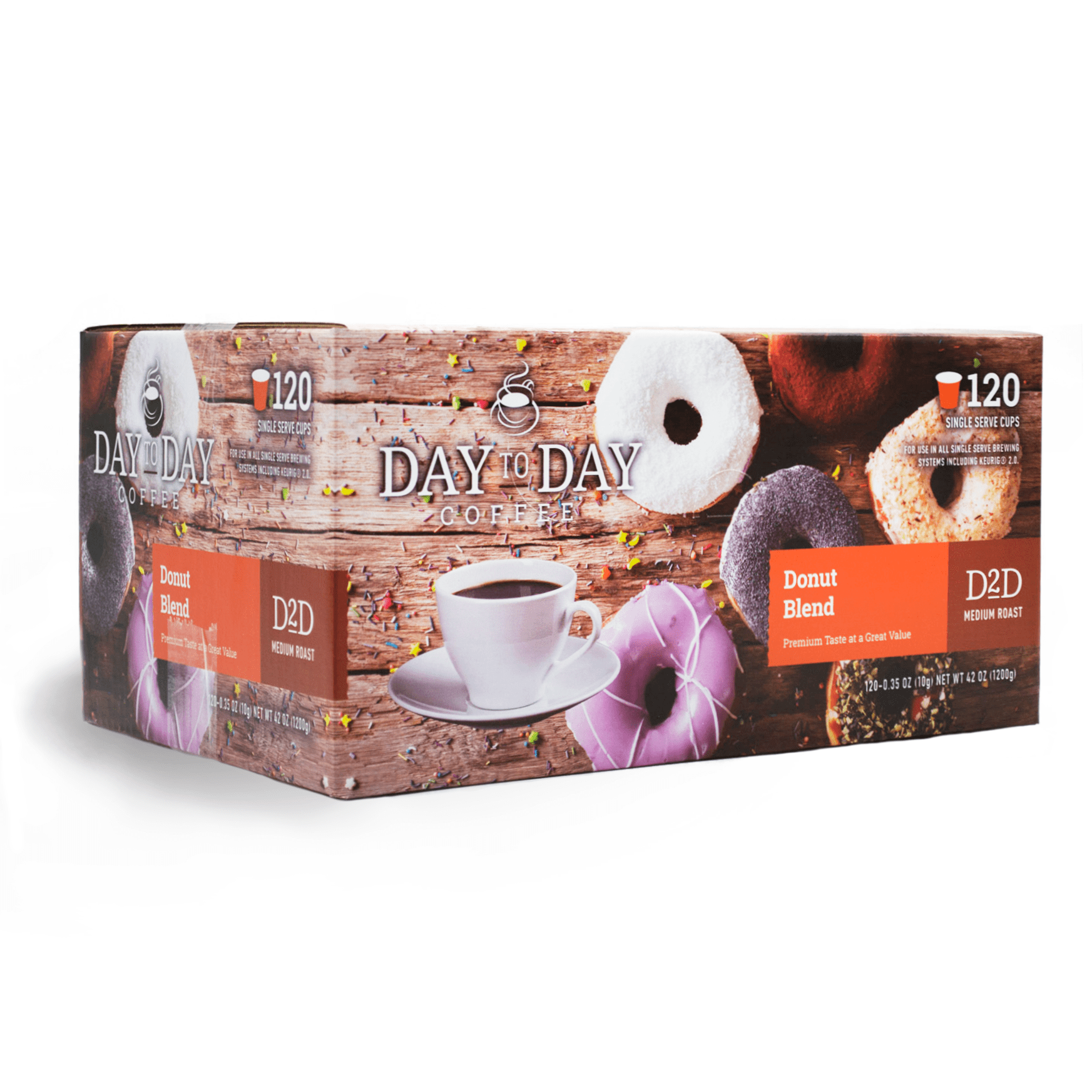 Day To Day Donut Blend Single Serve Coffee Cups, Fits Keurig K Cup