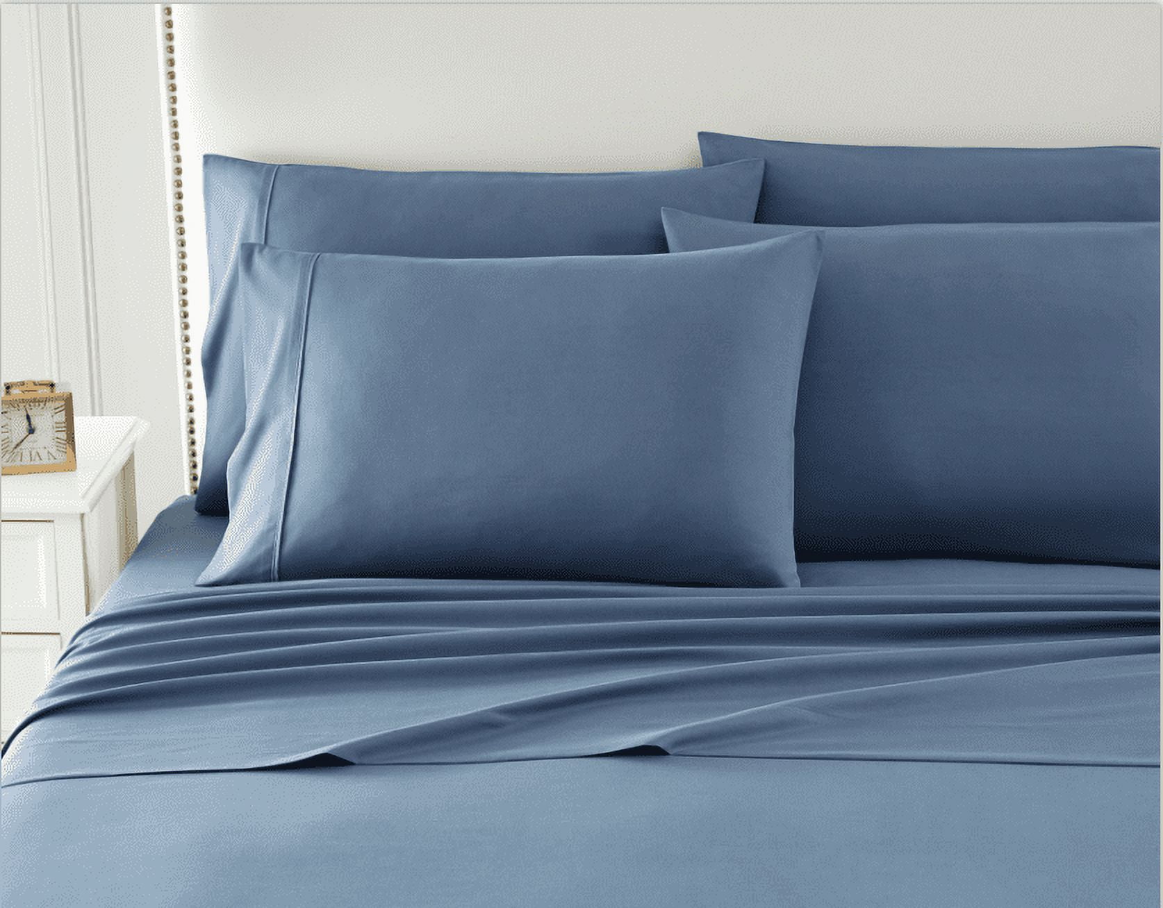 Sweet Home Collection 1500 Series Bed Sheets - Extra Soft Microfiber Deep Pocket 6pc Sheet Set - Denim, RV Short Queen