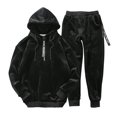 thumbnail image 2 of Sudadera con capucha de doble cara para hombre con pantalones, traje de terciopelo para invierno y otoño, nuevo conjunto de chándal de dos piezas de terciopelo dorado para ocio, 2 of 5