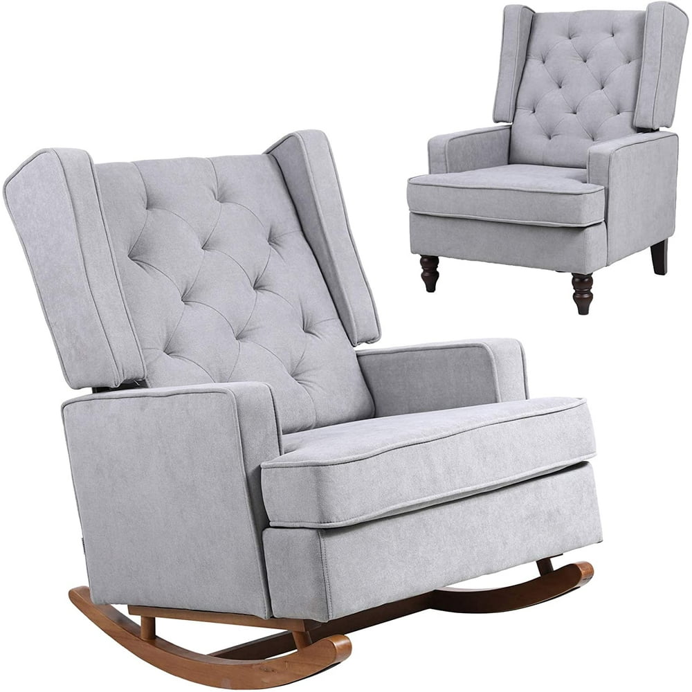 Modern Glider Rocker Chair Rocking Chair with Two Sets of Legs Mid