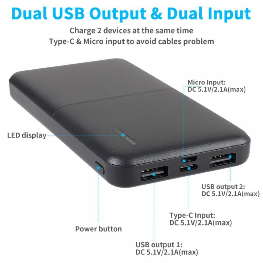 hebzuchtig Aanval ervaring Portable Charger Power Bank 50000mAh Huge Capacity External Battery Pack  Dual Output Port with LED Status Indicator Power Bank for iPhone, Samsung  Galaxy, Android Phone,Tablet & etc - Walmart.com