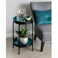 thumbnail image 4 of Kate and Laurel Nira Two-Tiered Mid-Century Side Table, 15" x 15" x 24", Teal And Black, Chic Modern End Table For Storage And Decor, 4 of 6