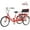 Red, variant on Adult Tricycle 7 Speed, 24 Inch 3 Wheel Bikes Extended Rear wheelbase Tricycle Wheel Bike w/Rear Basket for Women/Children Seniors Maximum Load 550lbs