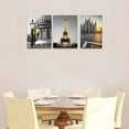 thumbnail image 6 of Black and white Architectural landscape Canvas Wall Art for Living Room kitchen Wall Artworks Bedroom Decoration, 3 Piece framed bathroom Home Wall decor posters Yellow Eiffel Tower wall painting, 6 of 6