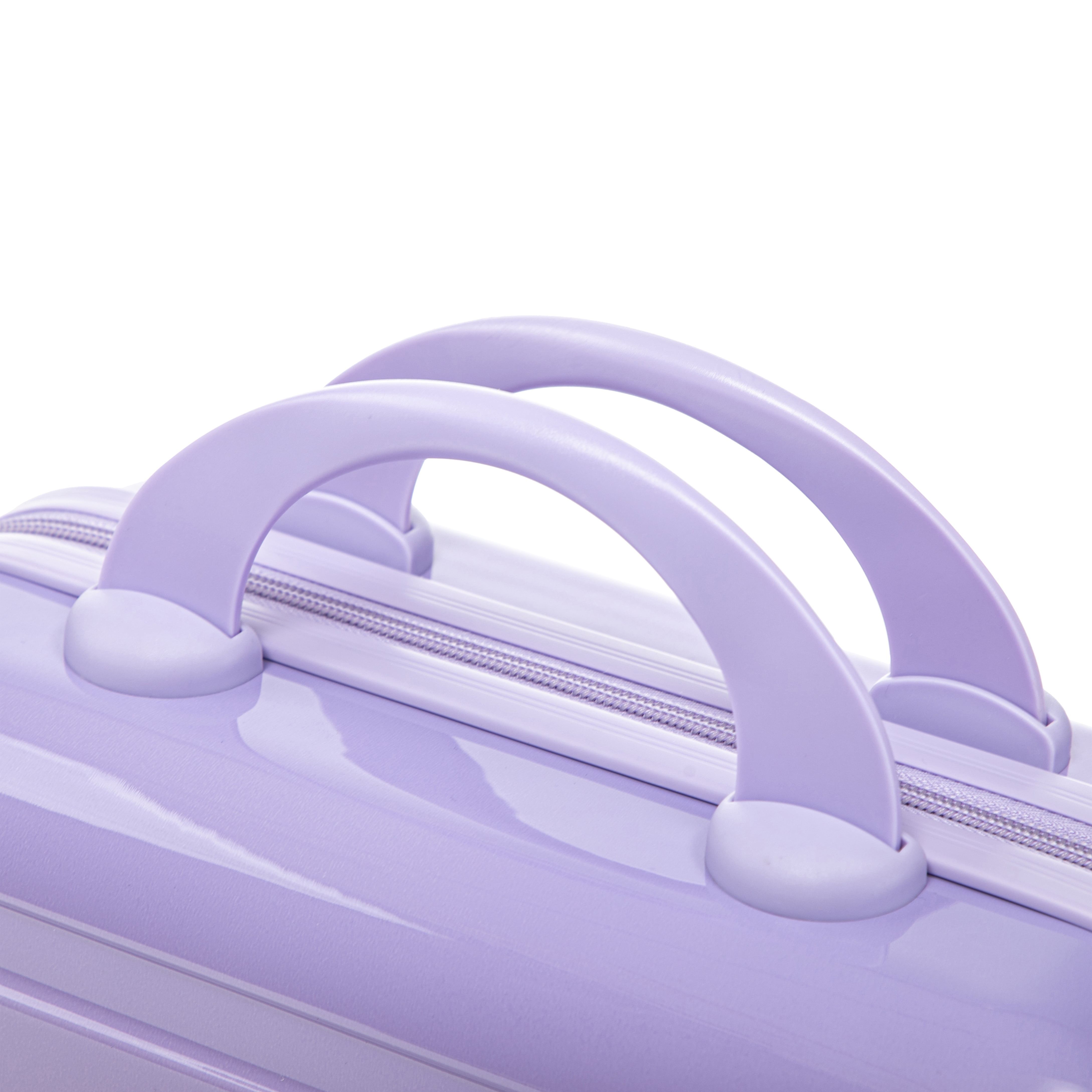 14"/20" 2 pcs/set in PC Spinner Wheel Luggage, Carry on Suitcase, With Gradient Color and Combination Lock(Pink+Purple)