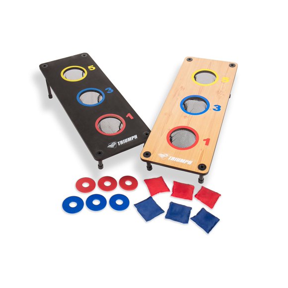 Triumph Sports 2-in-1 Bag Toss/ Washer Toss Combo - Includes 2 Game Platforms, 6 Toss Bags, 6 Washers, Medium