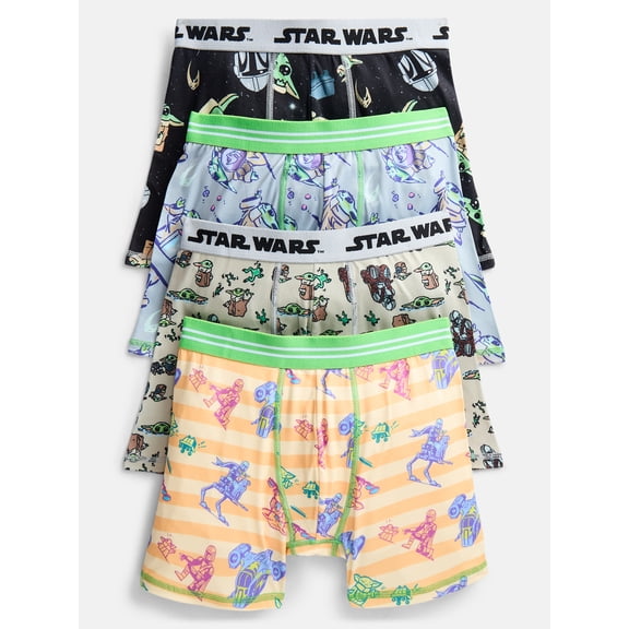 Star Wars Boys Boxer Brief Underwear, 4-Pack