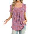 thumbnail image 1 of Pntutb Short Tops pour Femmes Mode Casual Manches Courtes T-Shirt Blouse Tops Flash Pics, 1 of 4