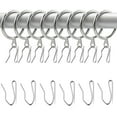 thumbnail image 4 of SDFGTstore 60Pieces Metal Drapery Rings and Hooks Ideal for Living Room or Bedroom Curtains Black/Silver, 4 of 17