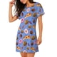 thumbnail image 2 of Fotbe Fastfoods Bata de Dormir para Mujer con Estampado, Camisón de Algodón de Manga Corta, Ropa de Dormir Casual, 2 of 6