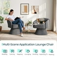 thumbnail image 4 of Linsy Home 360° Swivel Accent Chair, Modern Upholstered Barrel Chair for Living Room, Corduroy Grey, 4 of 8