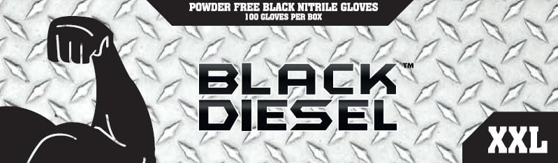 The Black Diesel Nitrile Powder Free Gloves, Heavy Duty 4 Mil, Ambidextrous, Non-Sterile, 100 Gloves Per Box, Size XXL
