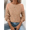 thumbnail image 4 of DOKOTOO Fall Tops for Women Crew Neck Stretchy Pullover Waffle Knit Lace Casual Raglan Long Sleeve Shirts Loose Fit Soft Blouses, 4 of 9
