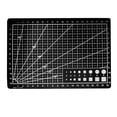 thumbnail image 2 of A5 Pvc Cutting Mat 15X22mm, Double Sided Gridded Rotary Cutting Board for Craft Fabric Art Projects Black, 2 of 2