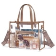 thumbnail image 1 of Bolsa transparente Missnine para mujer, bolsa gruesa de PVC transparente para eventos de estadio con correa de guitarra transparente para conciertos en la playa, 1 of 6