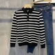 thumbnail image 4 of Camisetas a rayas para hombre, sudaderas, polos, ropa masculina, coreana, de lujo, de una pieza, informal, elásticas, de poliéster, Y2k, de alta marca, 4 of 5
