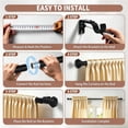 thumbnail image 6 of PHANCIR Curtain Rods for Windows 66"-120", 1" Heavy Duty Adjustable Black Curtain Rod with 3 Brackets for Bedroom, Living Room, 6 of 8