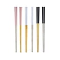 thumbnail image 2 of Viveous A Pair 23CM Chinese Metal Chopsticks Stainless Steel Anti Square Chopstick Dishwasher Safe Chopsticks Utensils for Home Kitchen Black Silver, 2 of 10