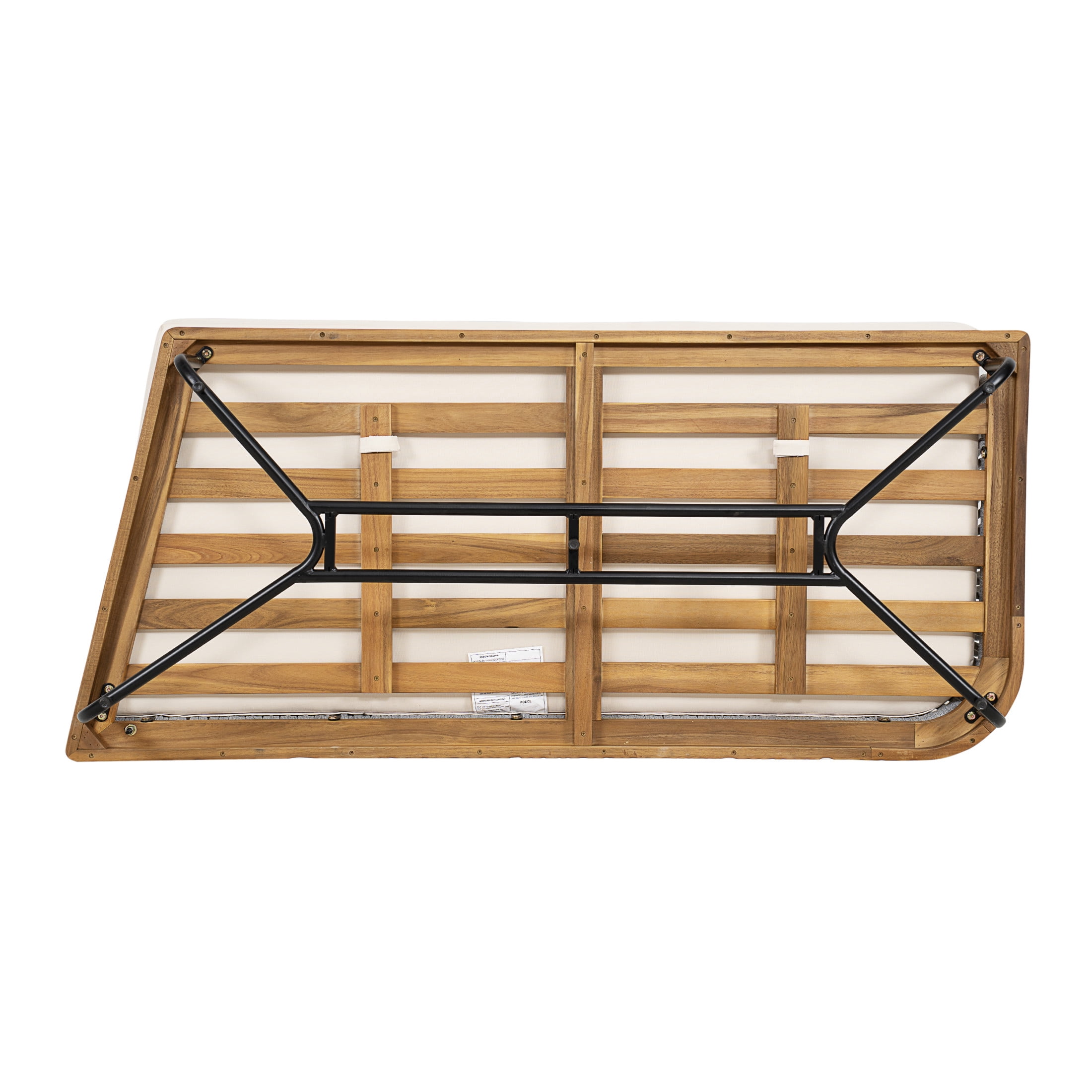 Christopher Knight Home Lucca Outdoor Right-Arm Sofa with Gray Rope Woven Side, Acacia Wood Frame & Cushions, Teak+Beige