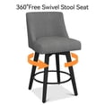 thumbnail image 5 of Counter Height Bar Stools Set of 2, 360°Swivel Upholstered Barstools with Back and Solid Wood Legs, 37" H Seat Height, 5 of 12