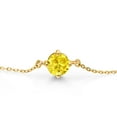 thumbnail image 3 of Gem Stone King 18K Yellow Gold Plated Silver Yellow Zirconia Solitaire Bracelet for Women (1.50 Cttw, Round Cut 6MM), 3 of 4