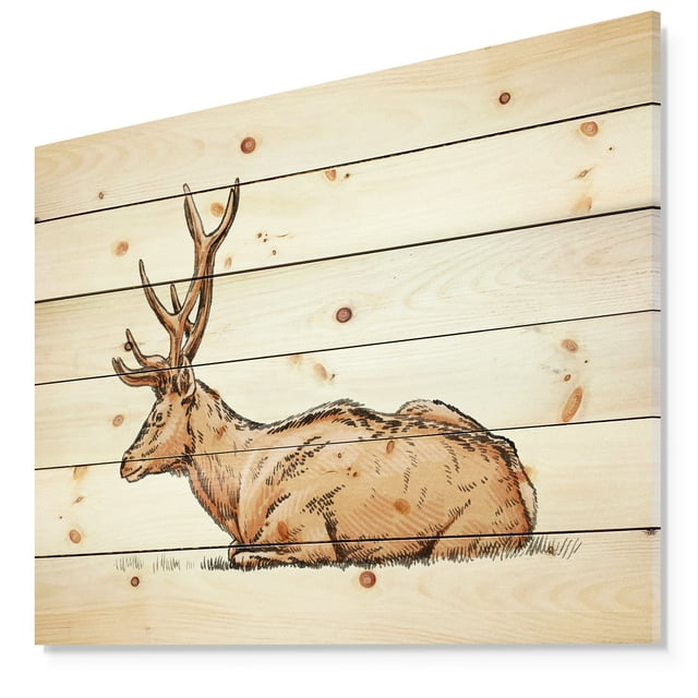 Art Design - Peinture au Pinceau Encre illustration de Cerf