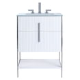 thumbnail image 3 of Fine Fixtures Serenity 24 in. W x 18 in. D x 33.5 in. H Bathroom Vanity in White Matte with Glass Sink top with an 8 in. Widespread Faucet Hole with Chrome Hardware, 3 of 4