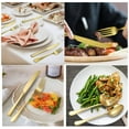 thumbnail image 2 of 24 Piece Gold Flatware Cutlery Set With Stand Include Knife Fork Spoon,Hanging Stainless Steel Utensils Set Service for 6,Dishwasher Safe, 2 of 6