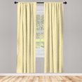 thumbnail image 4 of Ambesonne Geometric Window Curtains, Abstract Wavy Lines Art, Each 28" W x 84" L, White and Mustard, 4 of 4