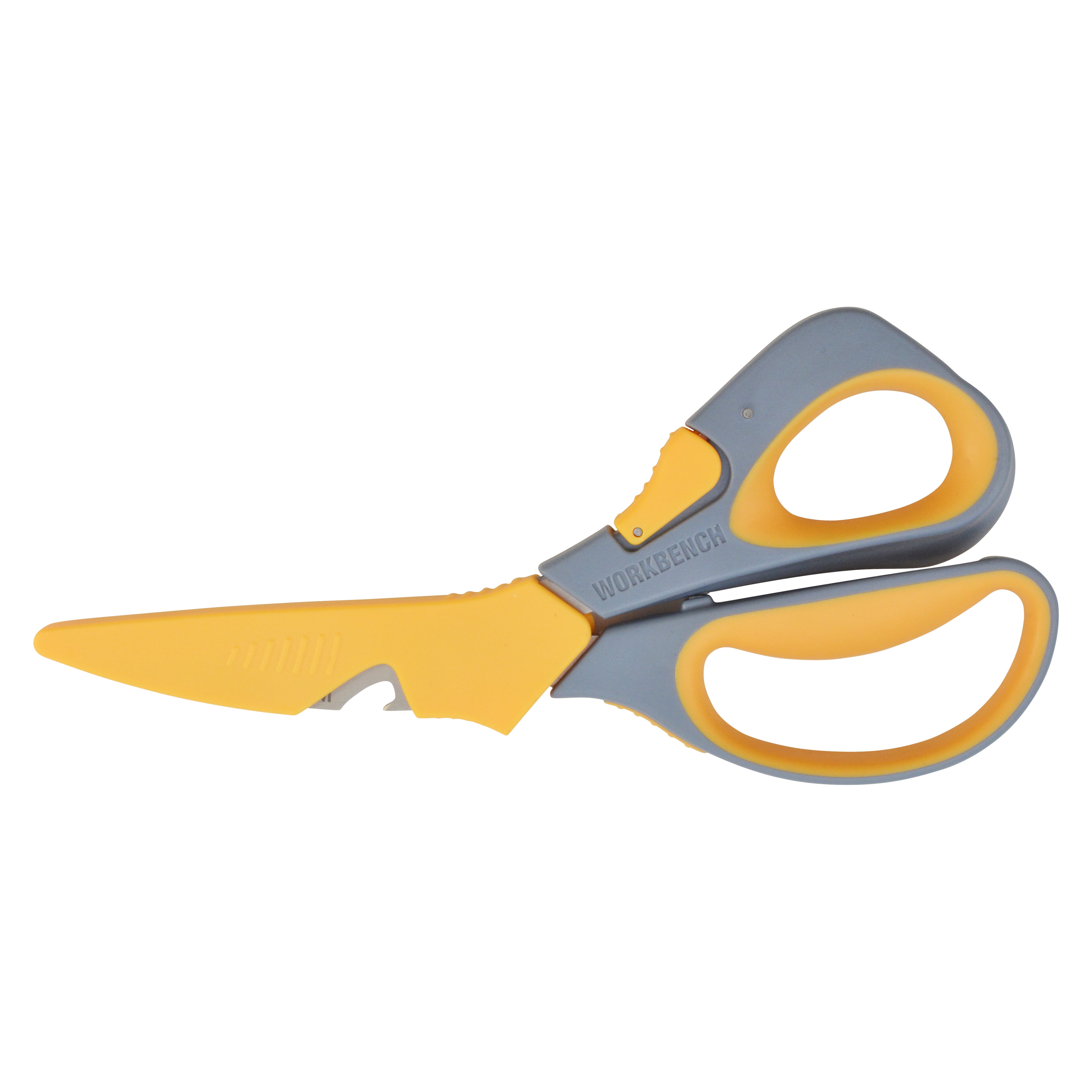Westcott Titanium Workbench Scissors, 8', Soft Handle, Gray and Yellow, 1-Count