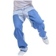 thumbnail image 6 of WXLWZYWL Men's Baggy Jeans Y2K Aesthetic Casual Wide Leg Denim Pants Relaxed Fit Hip Hop Trousers Loose Color Block Slacks, 6 of 6