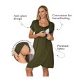 thumbnail image 2 of Ekouaer Nursing Nightgown 3 In 1 Maternity Nightgown Short Sleeve Nursing Gown Breasfeeding Sleepwear Delivery Dress, 2 of 6