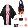 thumbnail image 1 of Anime Demon Slayer hermano y hermana Kamado Nezuko Halloween Cosplay Anime disfraz peluca 120cm (tamaño infantil) y Demon Slayer Gao Jinjia LED, 1 of 2