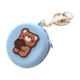 thumbnail image 1 of Porte-monnaie en Silicone Mignon à Fermeture Éclair Choix Cadeau Femmes Pochette à Monnaie Portefeuille pour Rouge à Lèvres Clé Ronde, Biscuits Ours, 1 of 1