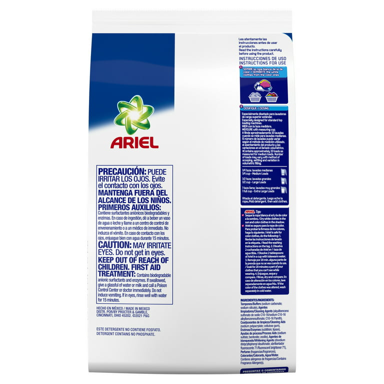  Ariel, con Ultra Oxi, detergente en polvo para ropa, 105 oz 66  cargas : Salud y Hogar